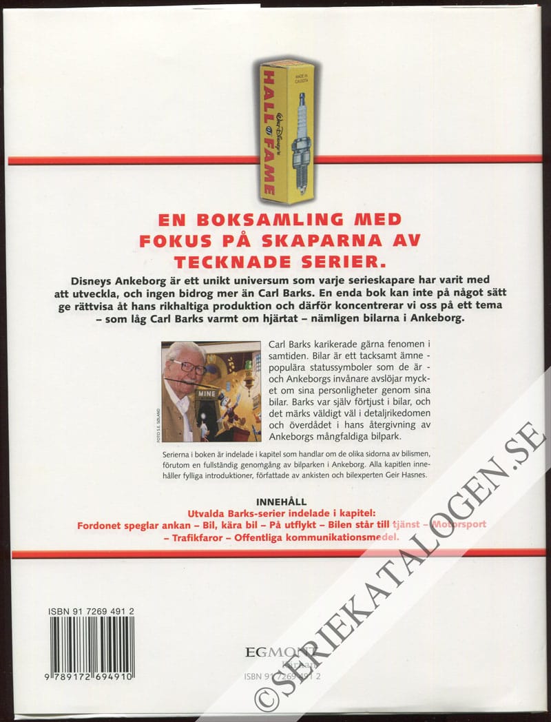 Baksida på Carl Barks och bilarna i Ankeborg (2004)