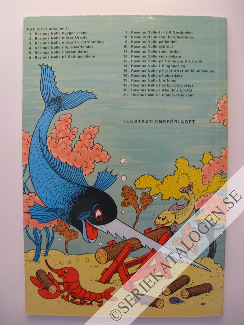 Baksida på Rasmus Nalle som dykare (1969)