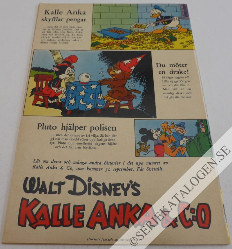 Baksida på Musse Pigg och den ensamme riddaren (1955)