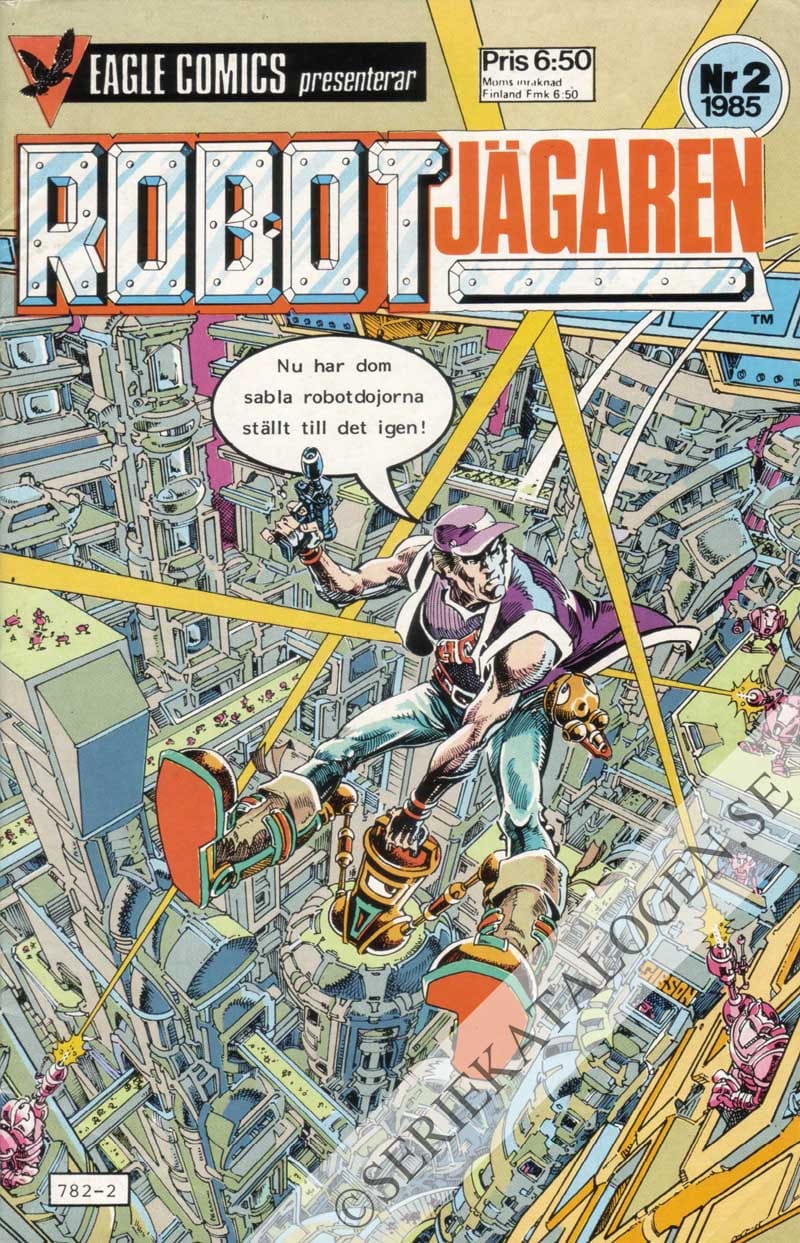 Framsida på Eagle comics presenterar Robotjägaren #2 (1985)