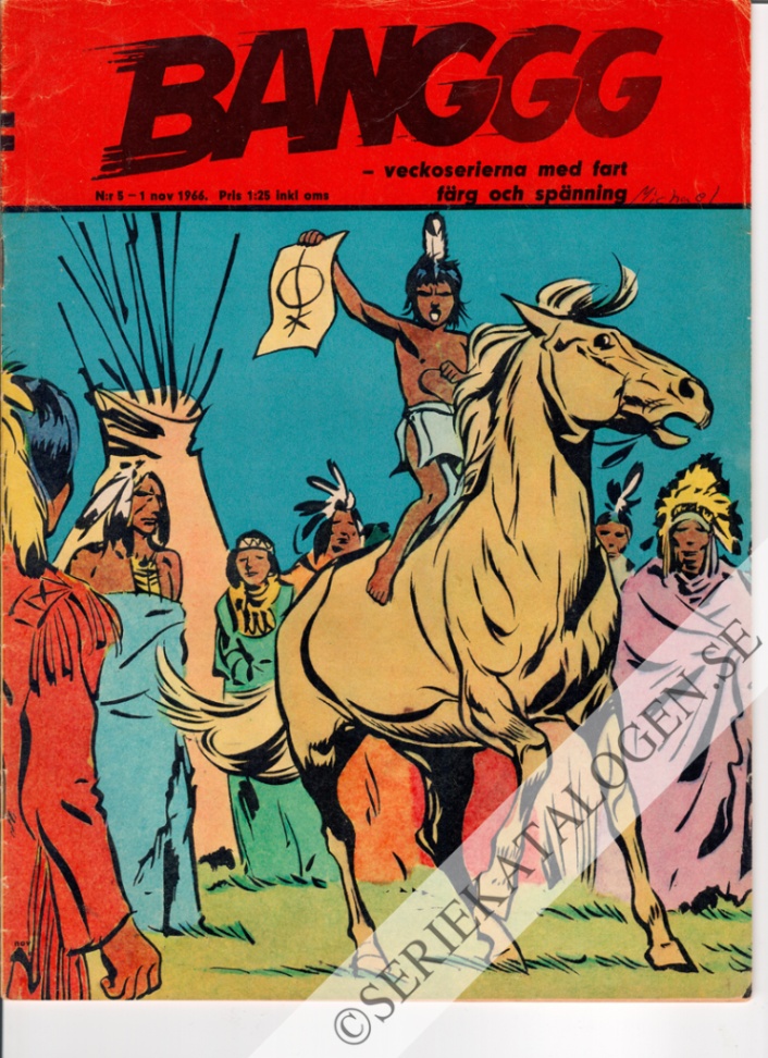 Framsida på Banggg - veckoserierna med fart, färg och spänning #5 (1966)