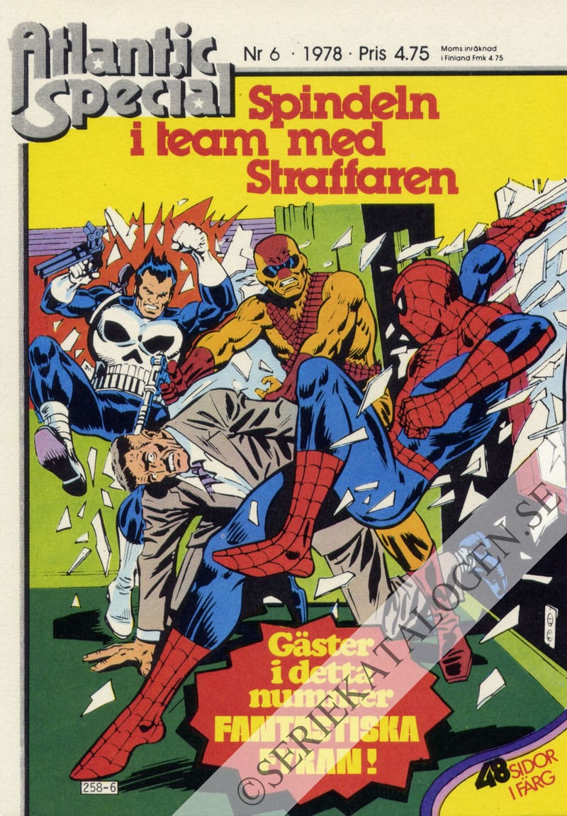 Framsida på Atlantic special Spindeln i team med Straffaren (1978)
