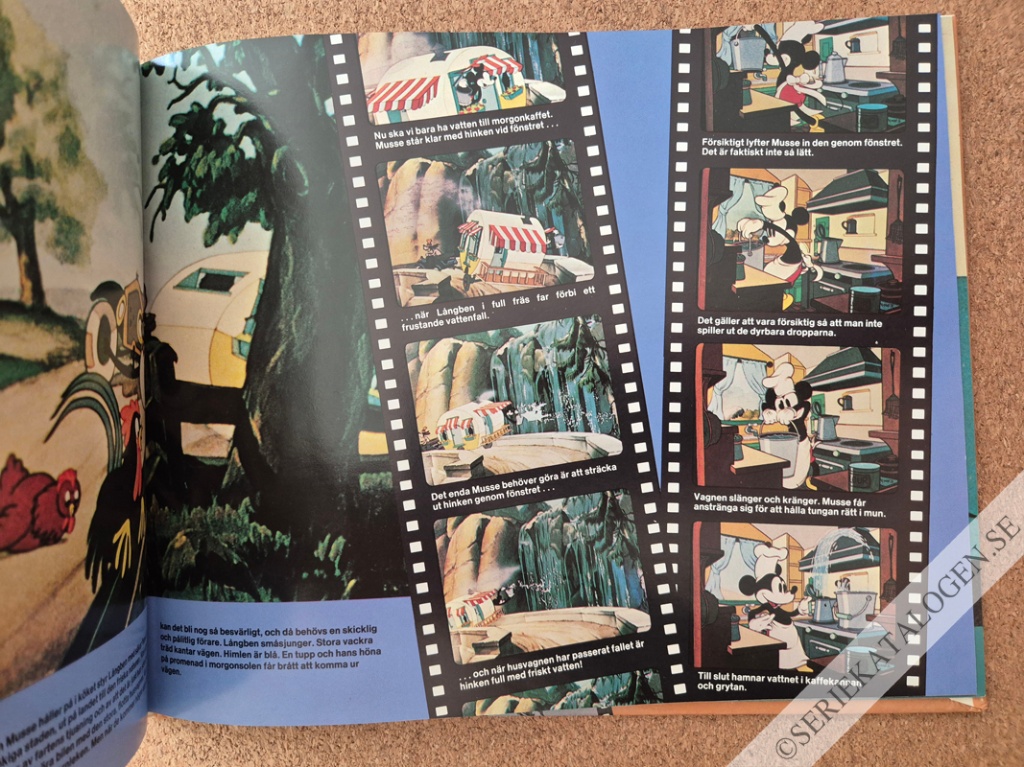 Exempel på Musse på husvagnssemester - Hela berättelsen, lättläst och illustrerad med mer än 180 färgbilder direkt ur filmen (1980)