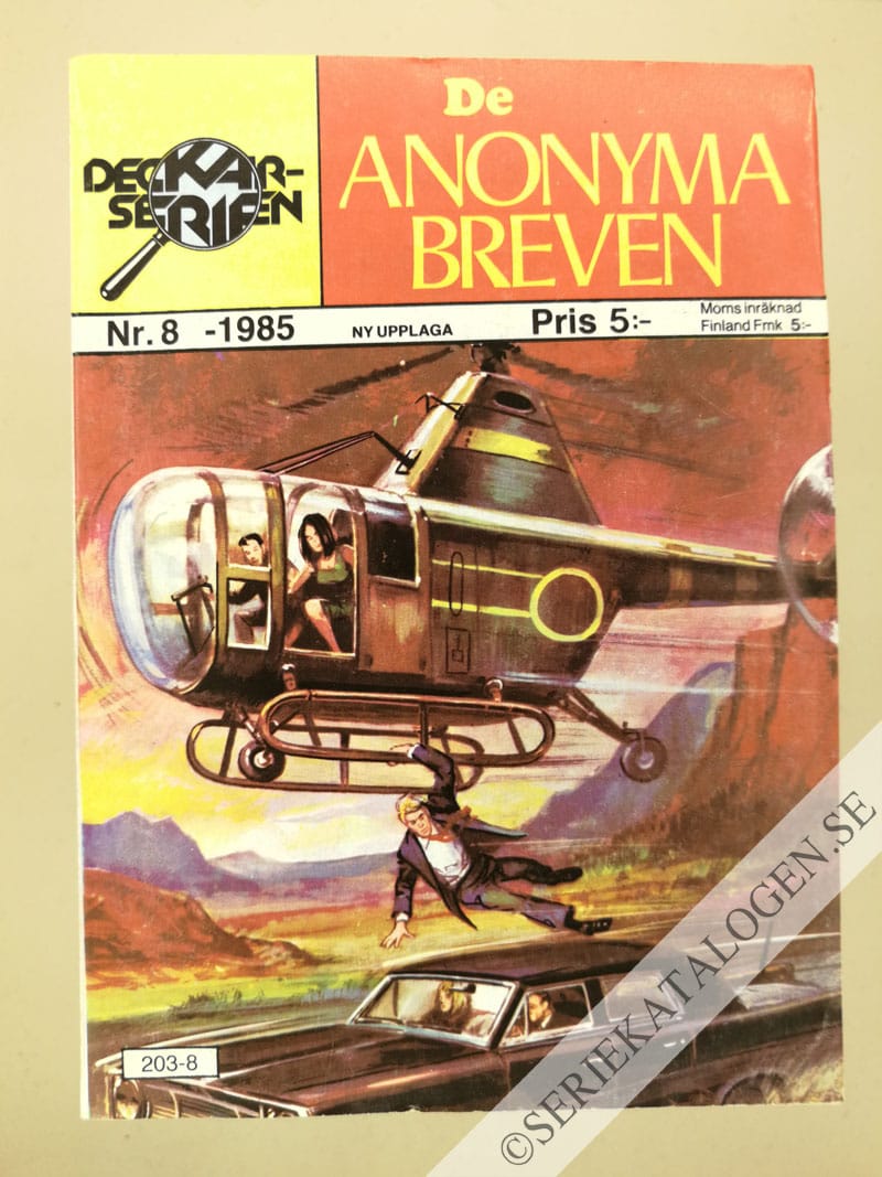 Framsida på Deckarserien #8 - De anonyma breven (1985)