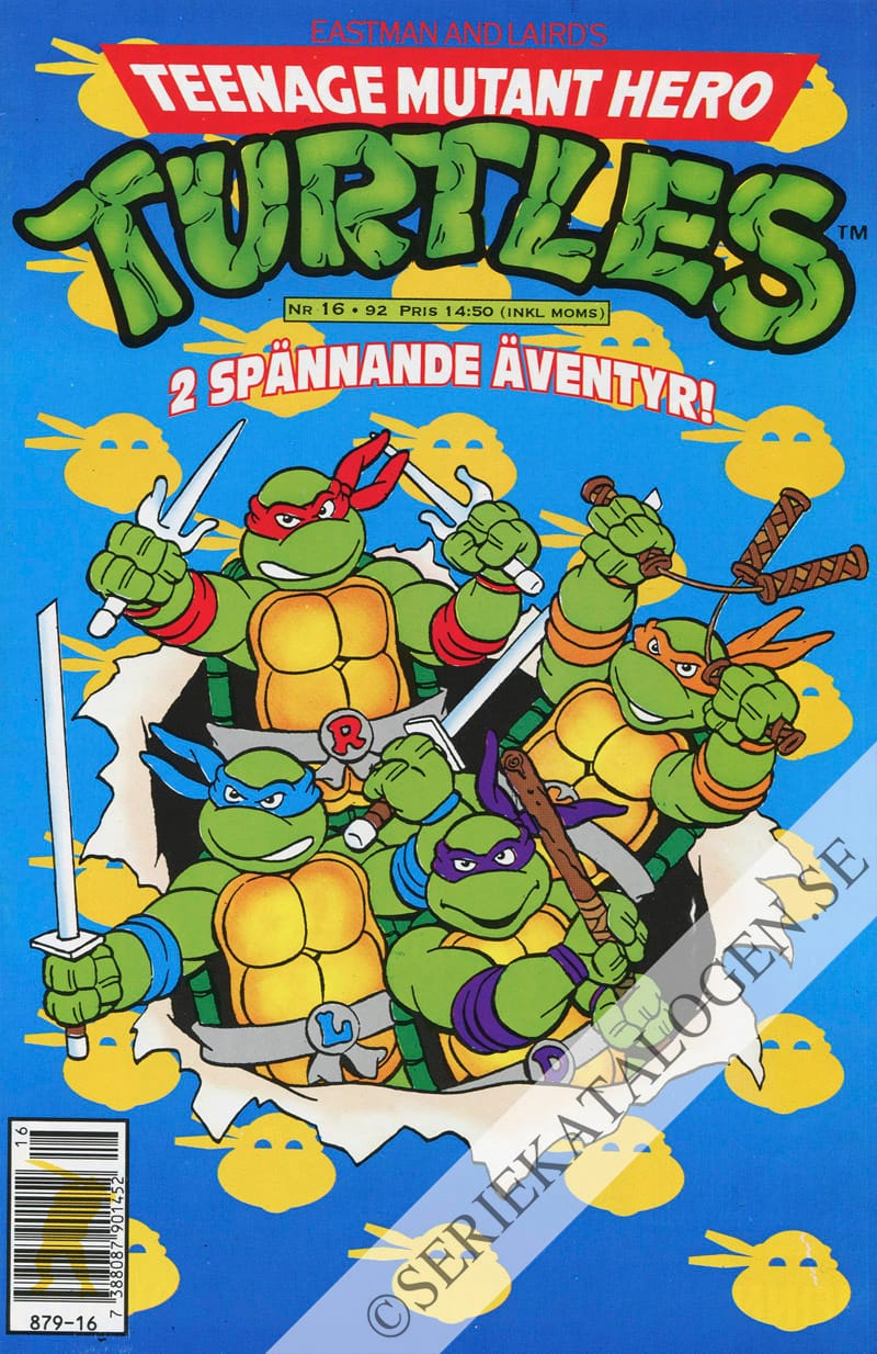 Framsida på Teenage mutant hero turtles #16 (1992)
