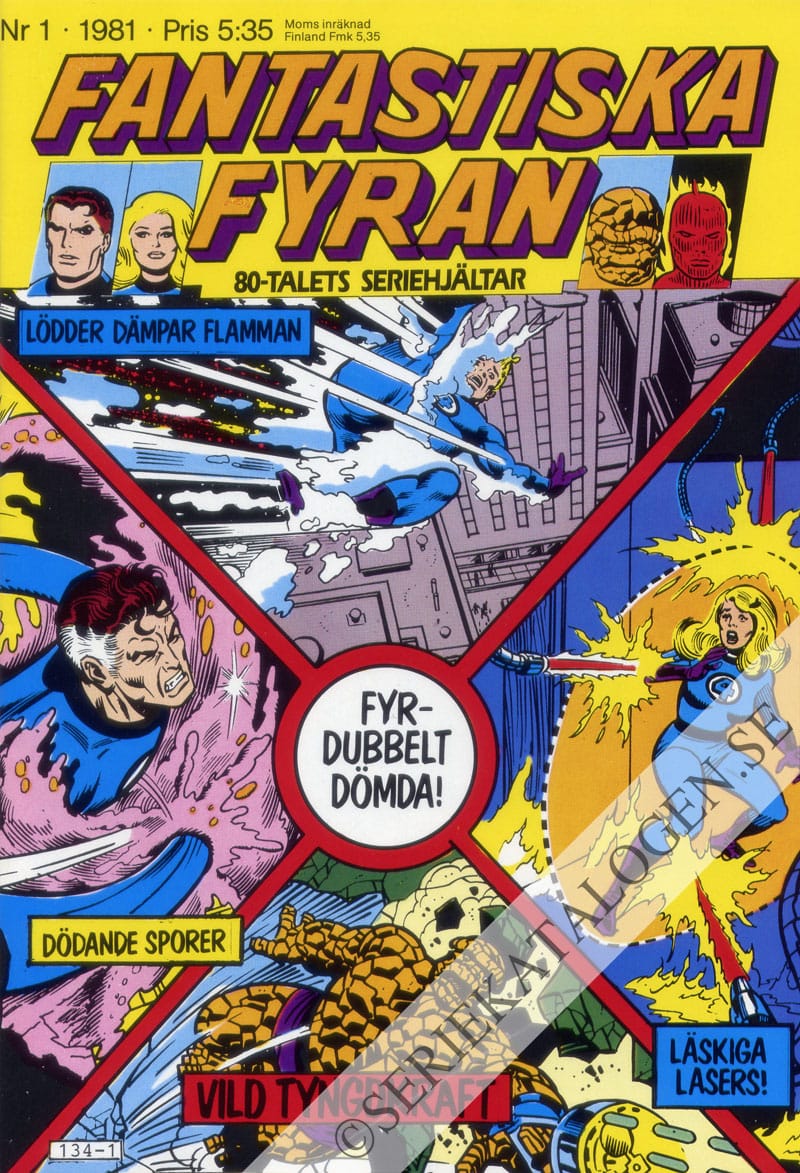 Framsida på Fantastiska Fyran #1 (1981)