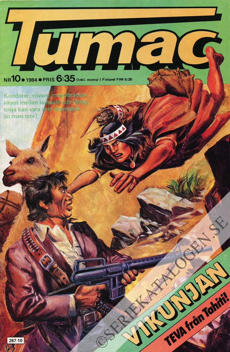 Framsida på Tumac med Serie-Nytt #10 (1984)