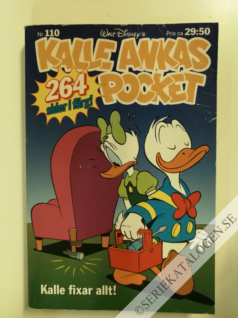 Framsida på Kalle Ankas pocket #110 - Kalle fixar allt! (1989)
