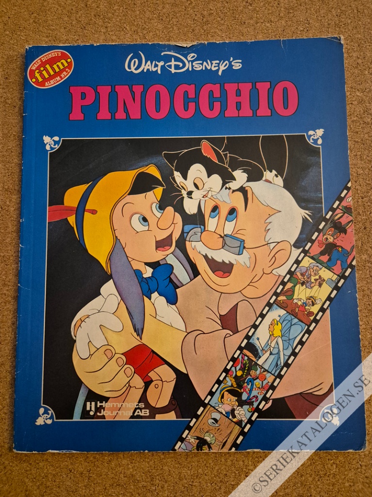 Framsida på Walt Disney's filmalbum Pinocchio (1978)