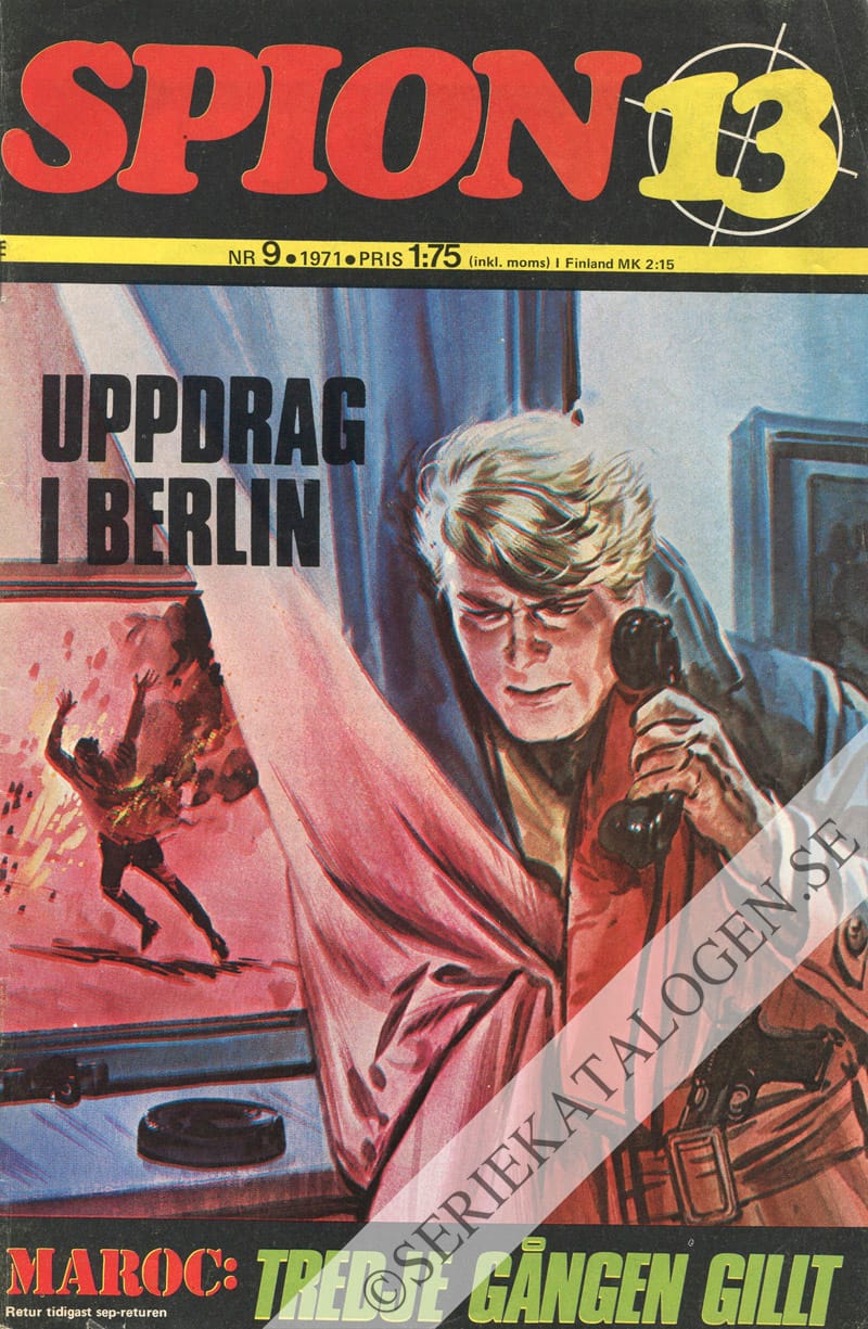 Framsida på Spion 13 #9 - Uppdrag i Berlin (1971)