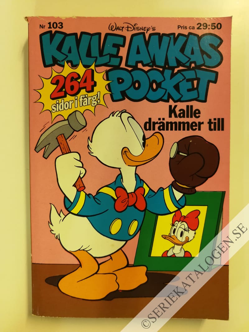 Framsida på Kalle Ankas pocket #103 - Kalle drämmer till (1988)