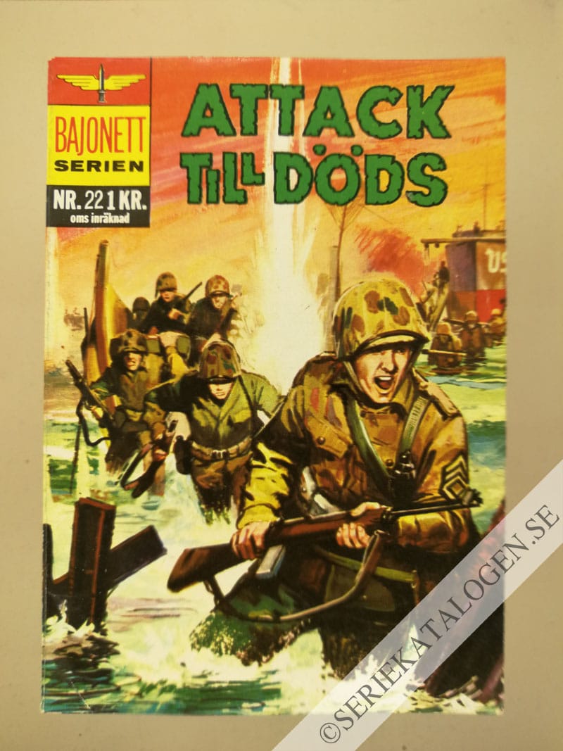 Framsida på Bajonettserien Attack till döds (1966)