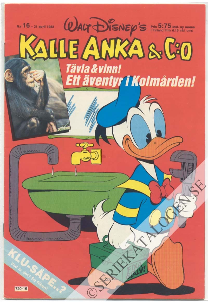 Framsida på Kalle Anka & C:o #16 (1982)