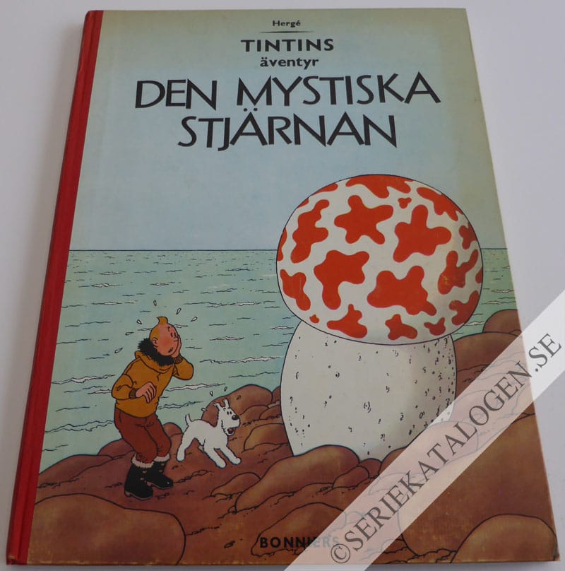 Framsida på Tintins äventyr Den mystiska stjärnan (1960)