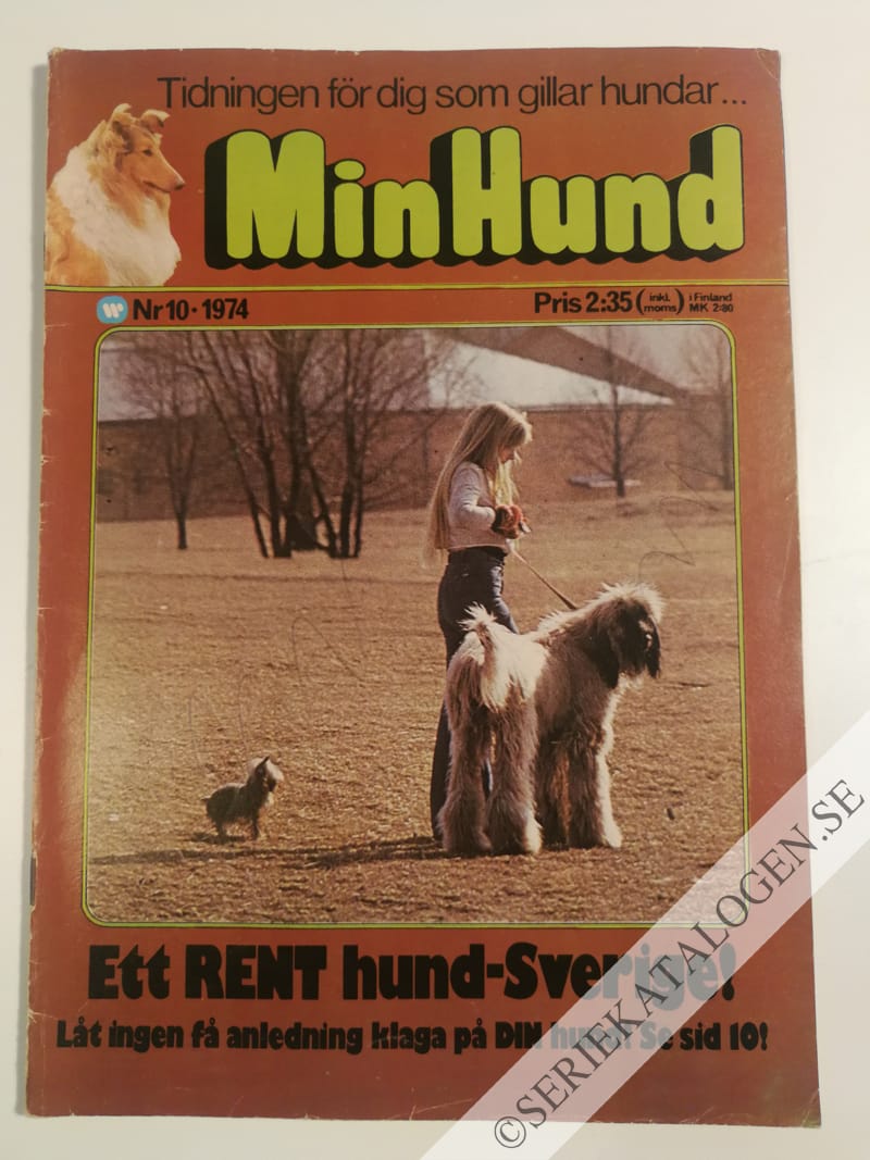Framsida på Min hund #10 (1974)