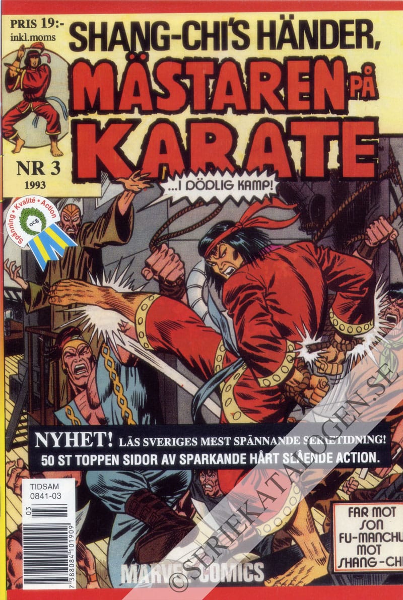 Framsida på Shang-Chi's händer, Mästaren på karate #3 (1993)