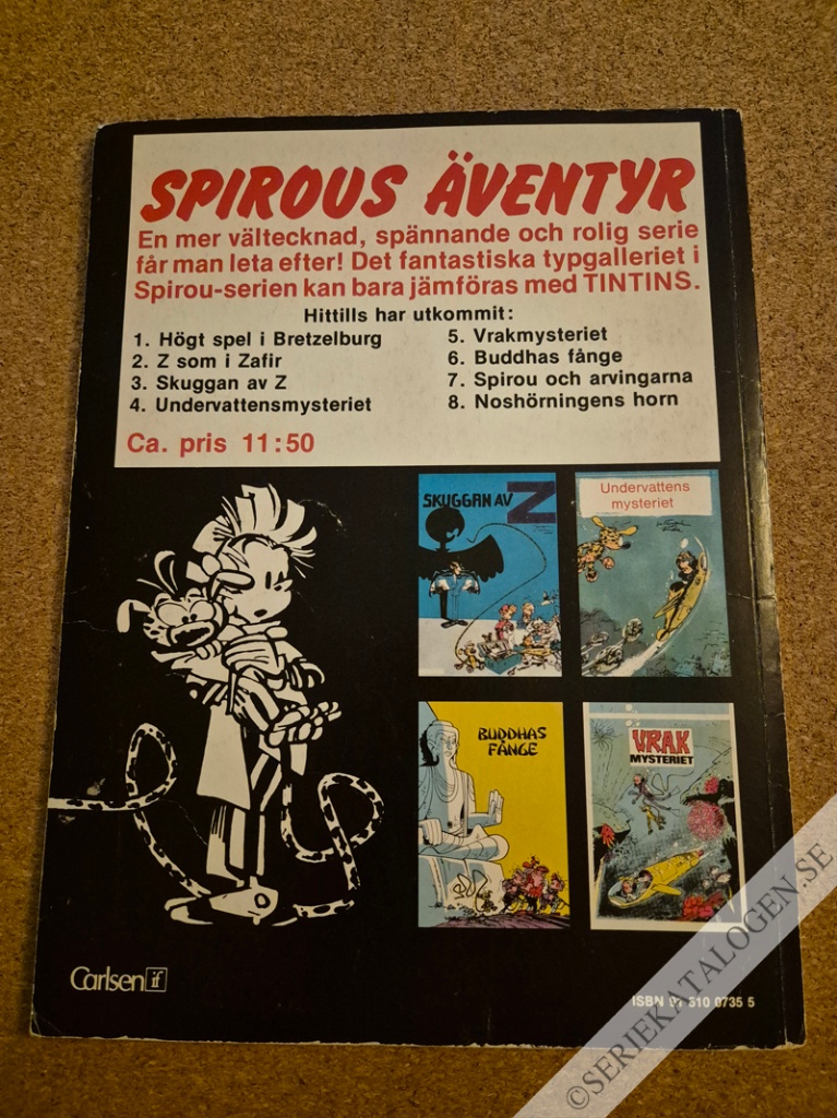 Baksida på Spirou och arvingarna (1975)