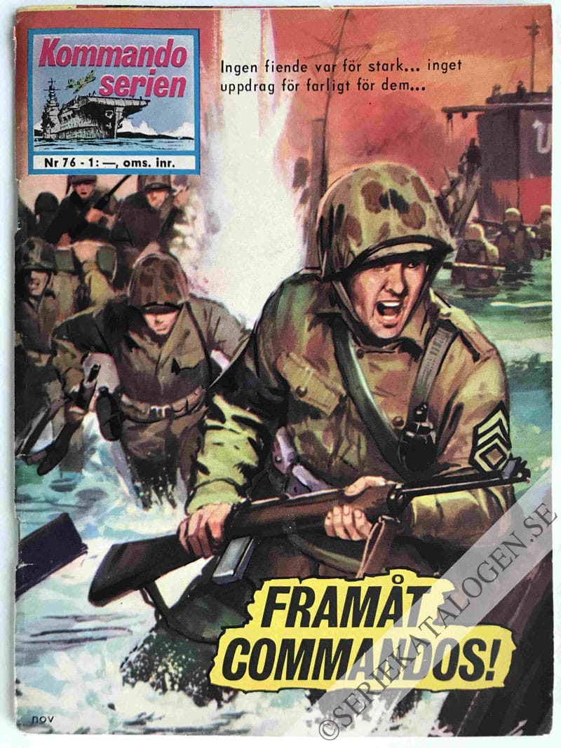 Framsida på Kommandoserien #76 - Framåt commandos! (1965)
