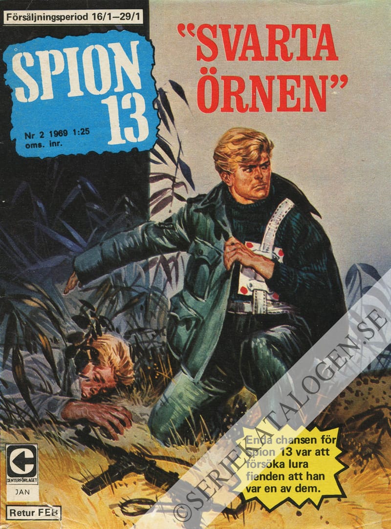 Framsida på Spion 13 #2 - Svarta örnen (1969)