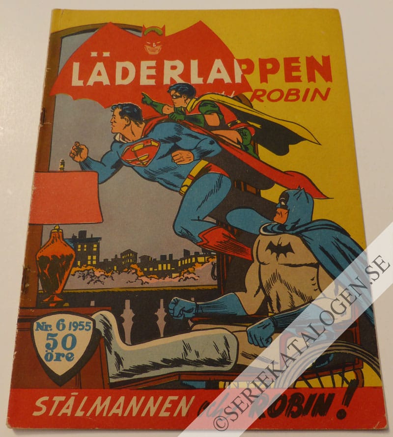 Framsida på Läderlappen och Robin #6 (1955)
