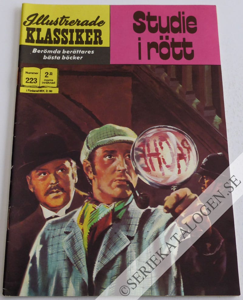 Framsida på Illustrerade Klassiker #223 - Studie i rött (1974)