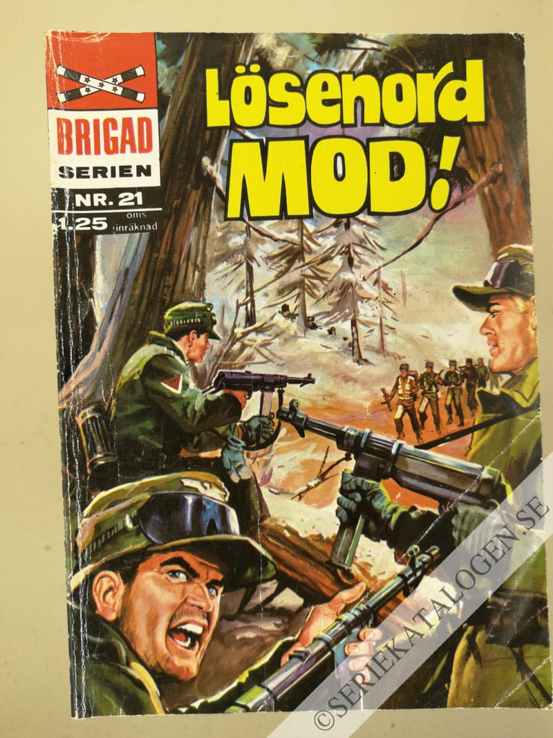 Framsida på Brigadserien Lösenord Mod! (1968)